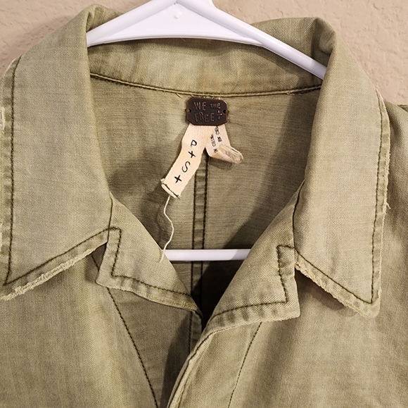 !We The Free, Free People Studded Military/Utility Jkt Floral Peplum Hem -SZ S! - Picture 2 of 11